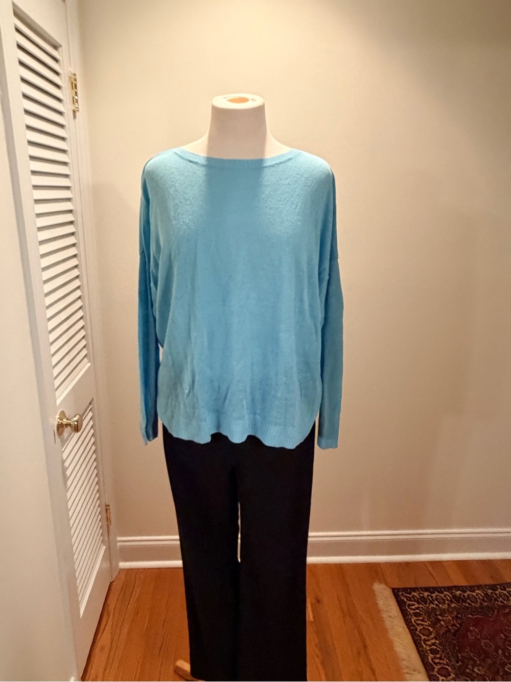 Eileen Fisher Turquoise Boatneck Pullover Sweater